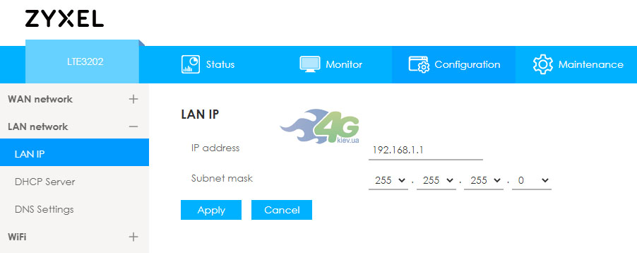 Мережа LAN ZyXel LTE3202-M430
