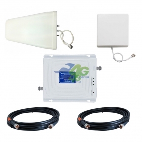 Комплект посилення зв'язку GSM / 3G / 4G LTE 1800/2100 МГц з підсилювачем Lintratek KW20C-DW (мобільний зв'язок + 3G і 4G інтернет)